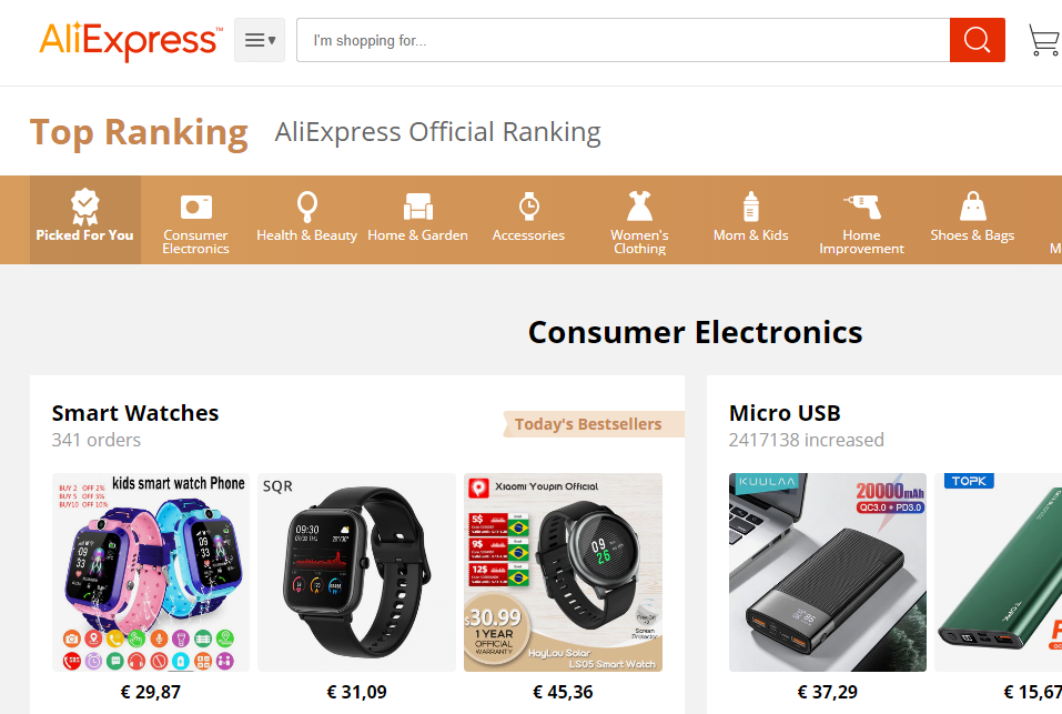 Top Rated Products, Official AliExpress Ranking