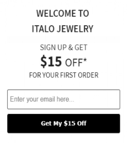 Discount First Purchase Italo Jewelry $5 OFF